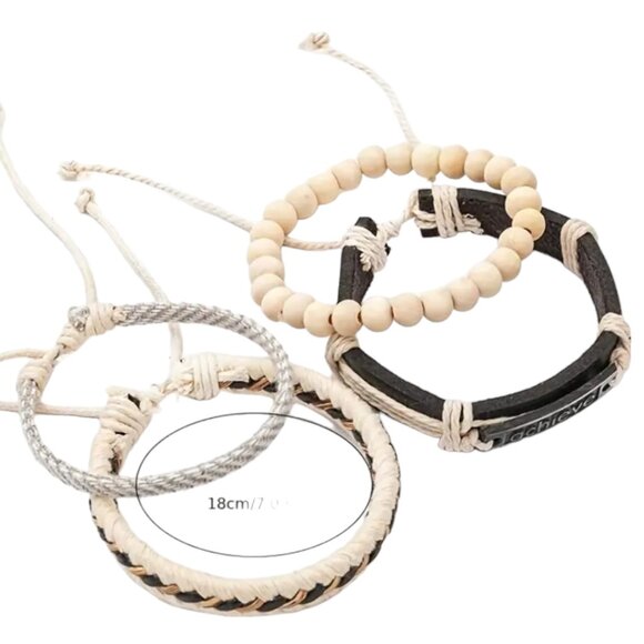 4 PC Bracelet Set, Surfer bracelets, Yoga Boho Bracelet Gift for Her - Picture 4 of 4